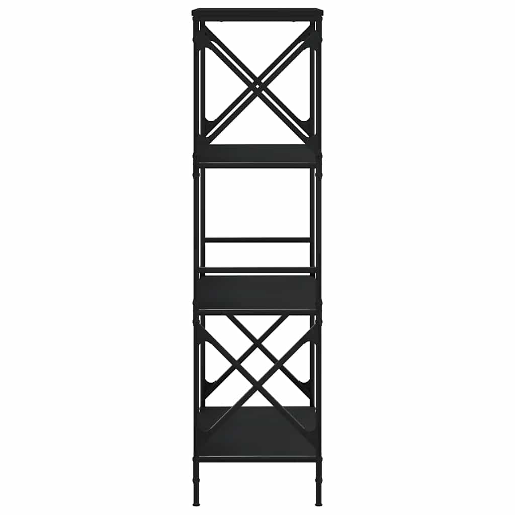 vidaXL Bookcase 4-Tier Black 59x35x132 cm Engineered Wood