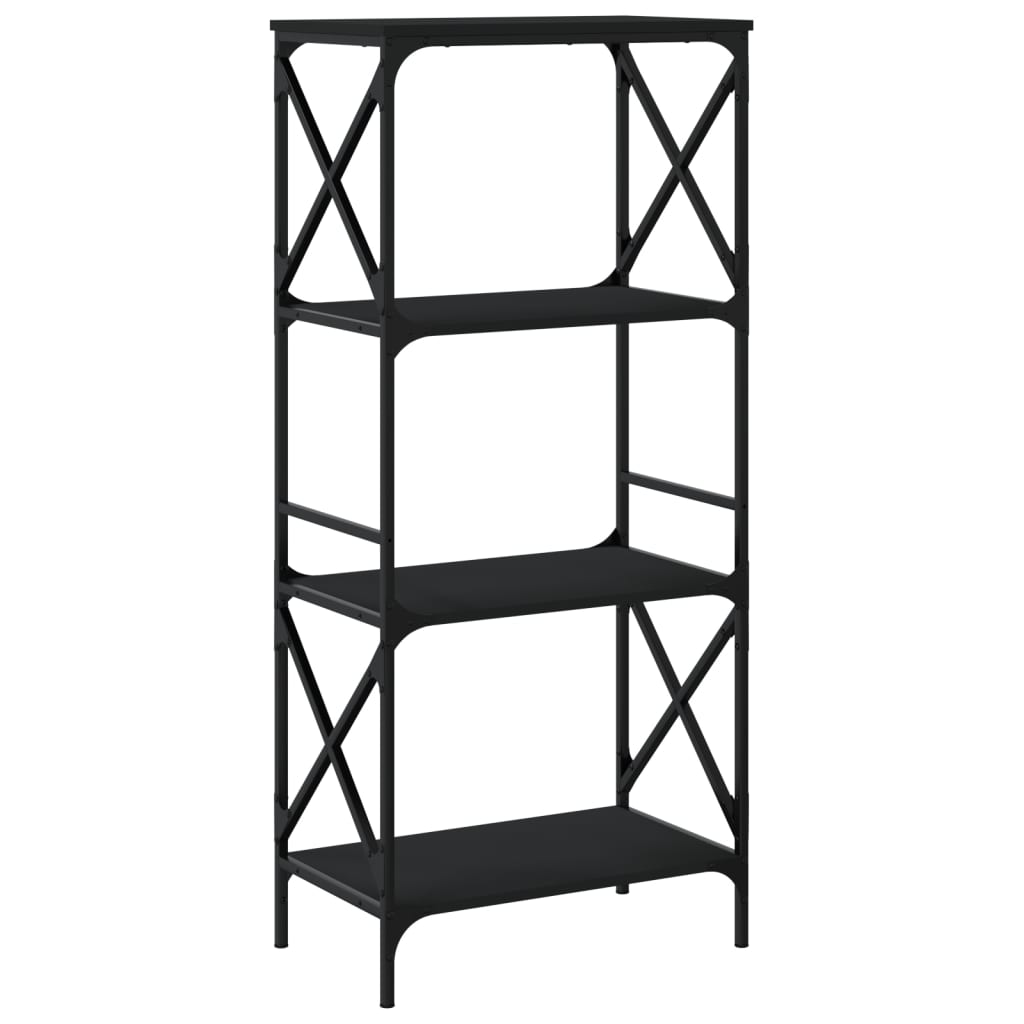vidaXL Bookcase 4-Tier Black 59x35x132 cm Engineered Wood