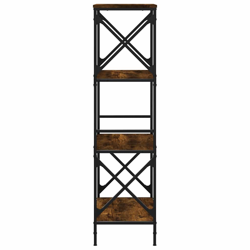 vidaXL Bookcase 4-Tier Smoked Oak 59x35x132 cm Engineered Wood