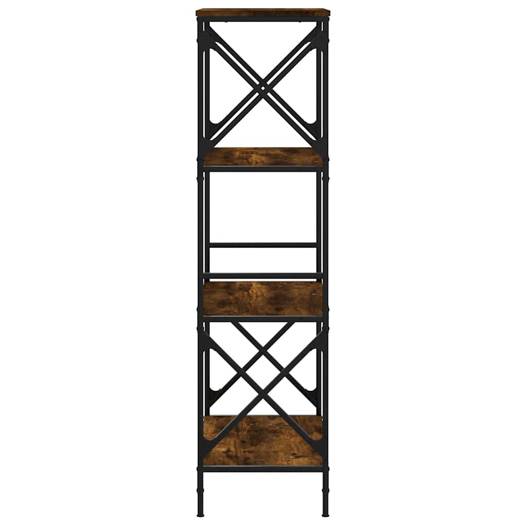 vidaXL Bookcase 4-Tier Smoked Oak 59x35x132 cm Engineered Wood
