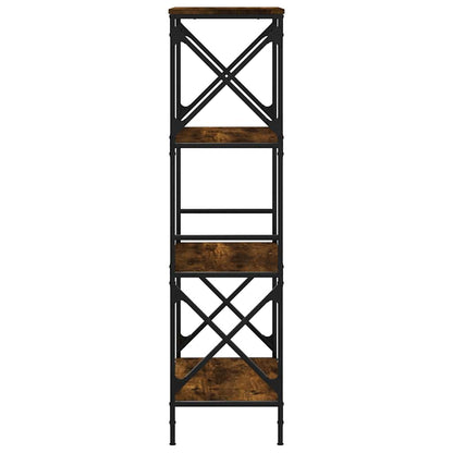 vidaXL Bookcase 4-Tier Smoked Oak 59x35x132 cm Engineered Wood