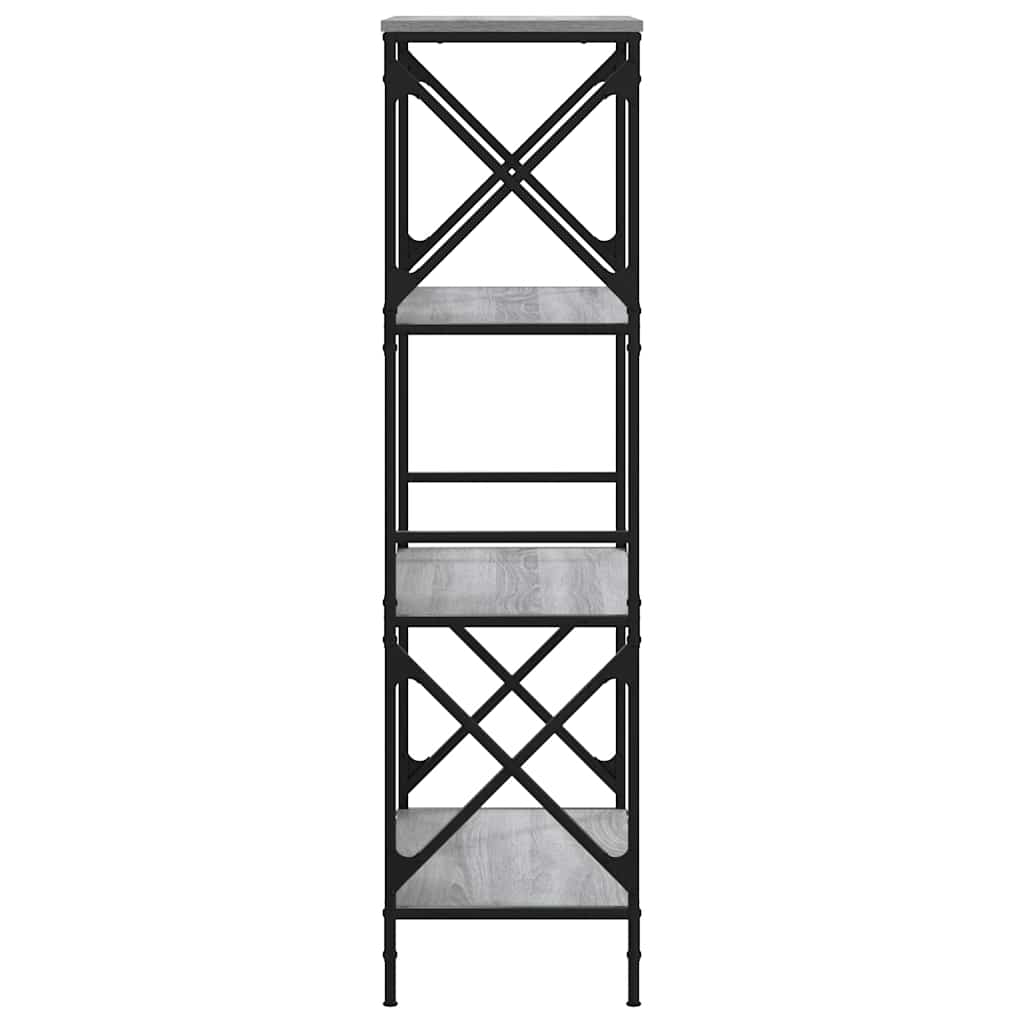 vidaXL Bookcase 4-Tier Grey Sonoma 59x35x132 cm Engineered Wood