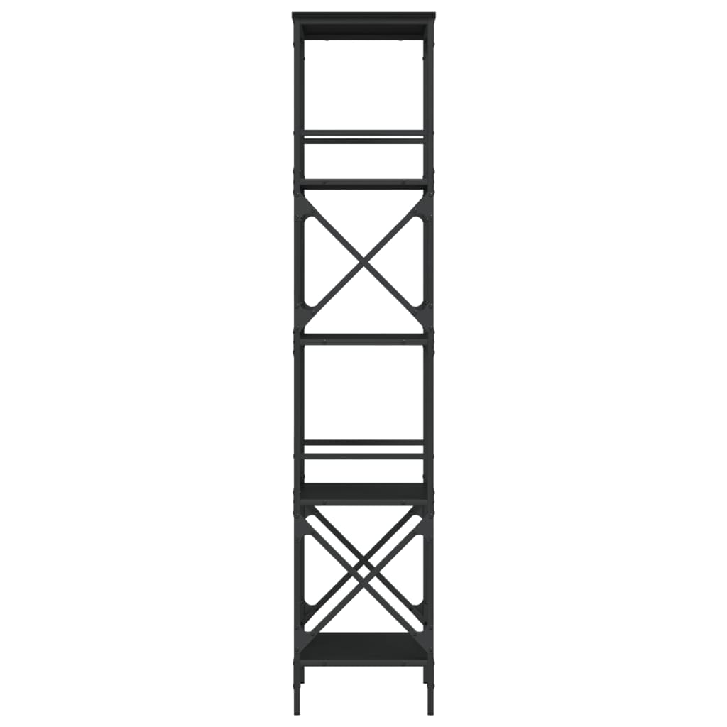 vidaXL Bookcase 5-Tier Black 59x35x171 cm Engineered Wood