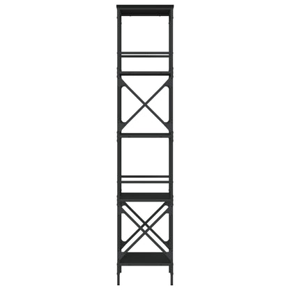 vidaXL Bookcase 5-Tier Black 59x35x171 cm Engineered Wood