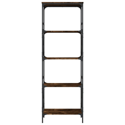 vidaXL Bookcase 5-Tier Smoked Oak 59x35x171 cm Engineered Wood