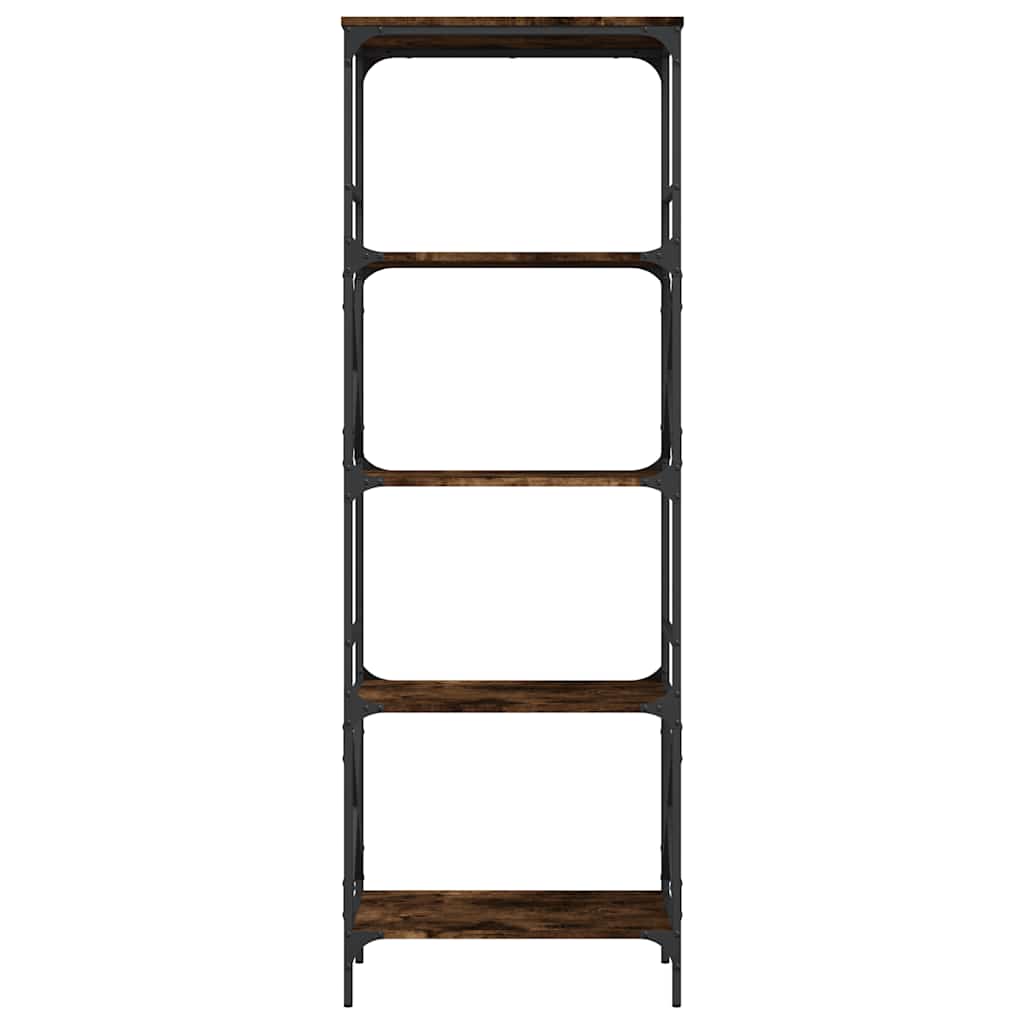 vidaXL Bookcase 5-Tier Smoked Oak 59x35x171 cm Engineered Wood