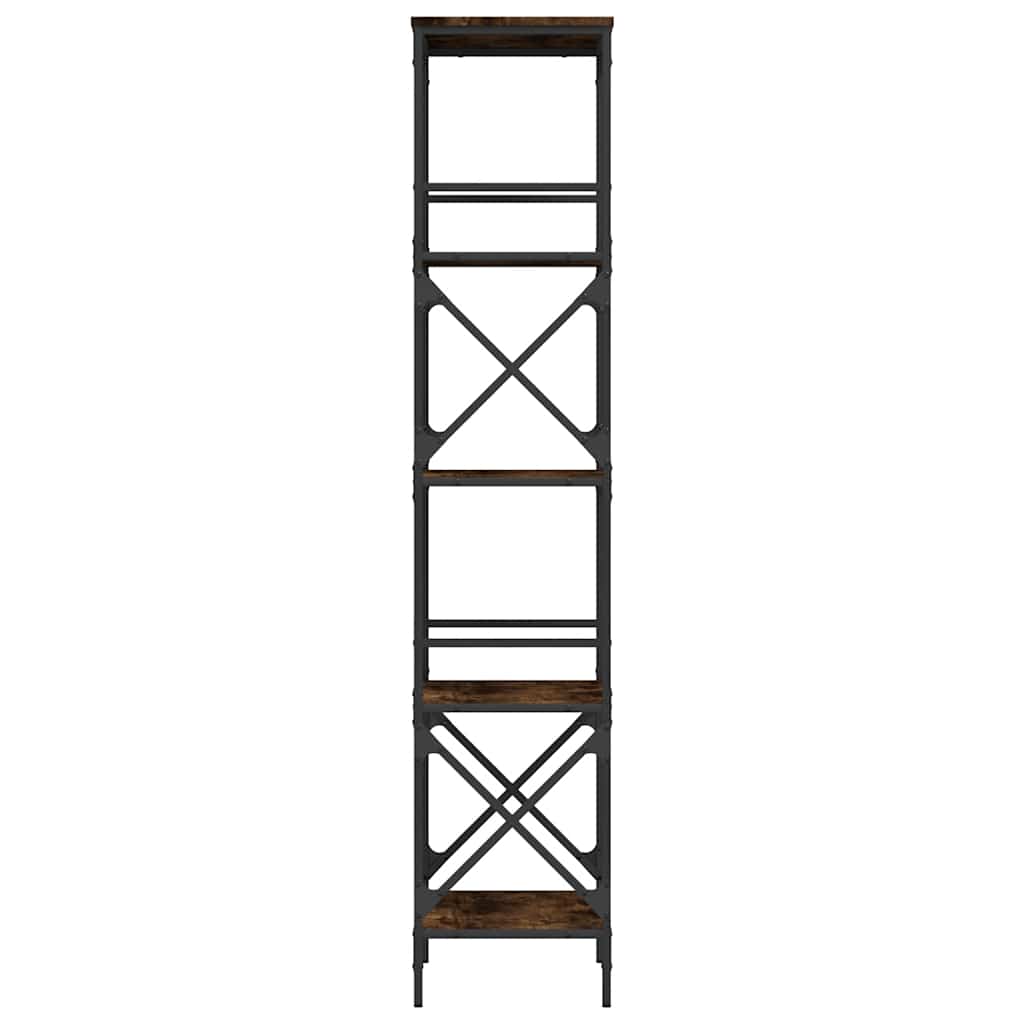 vidaXL Bookcase 5-Tier Smoked Oak 59x35x171 cm Engineered Wood