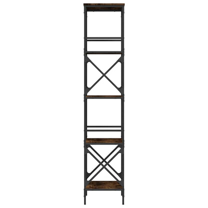 vidaXL Bookcase 5-Tier Smoked Oak 59x35x171 cm Engineered Wood