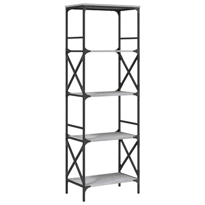 vidaXL Bookcase 5-Tier Grey Sonoma 59x35x171 cm Engineered Wood