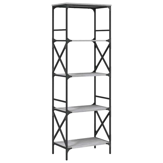 vidaXL Bookcase 5-Tier Grey Sonoma 59x35x171 cm Engineered Wood