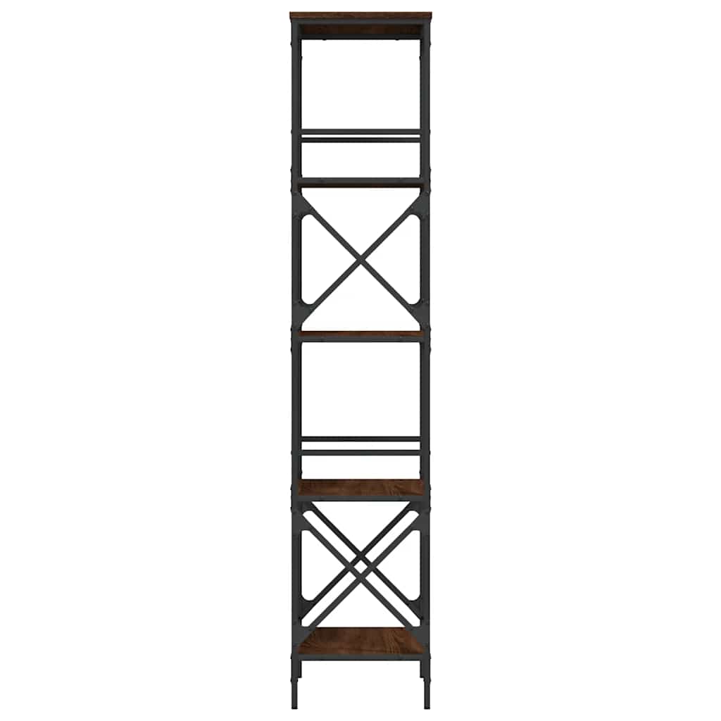vidaXL Bookcase 5-Tier Brown Oak 59x35x171 cm Engineered Wood