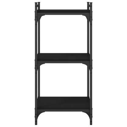 vidaXL Bookcase 3-Tier Black 40x30x86 cm Engineered Wood