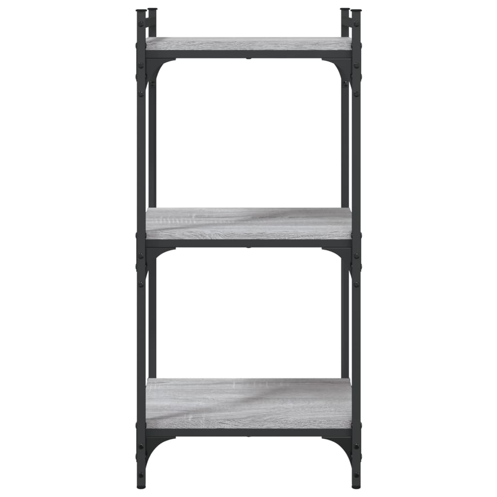 vidaXL Bookcase 3-Tier Grey Sonoma 40x30x86 cm Engineered Wood