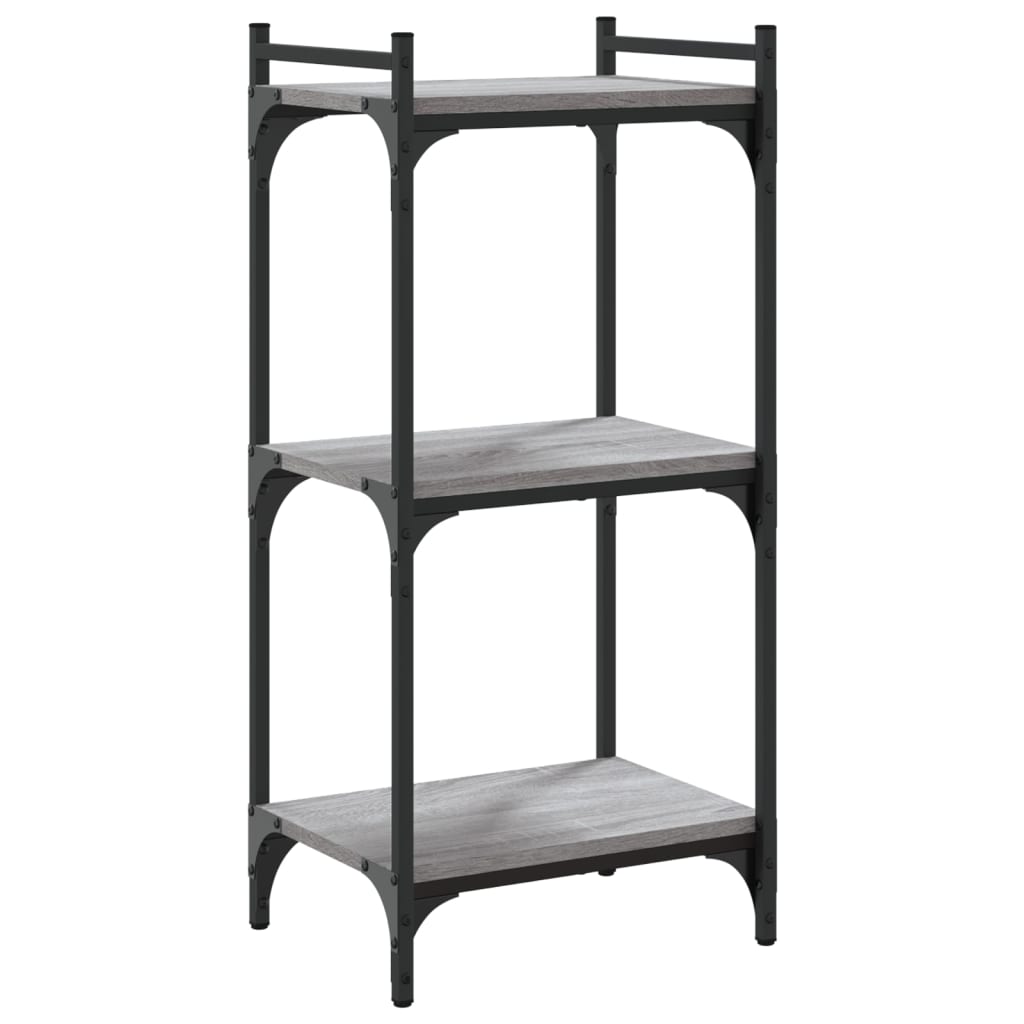 vidaXL Bookcase 3-Tier Grey Sonoma 40x30x86 cm Engineered Wood