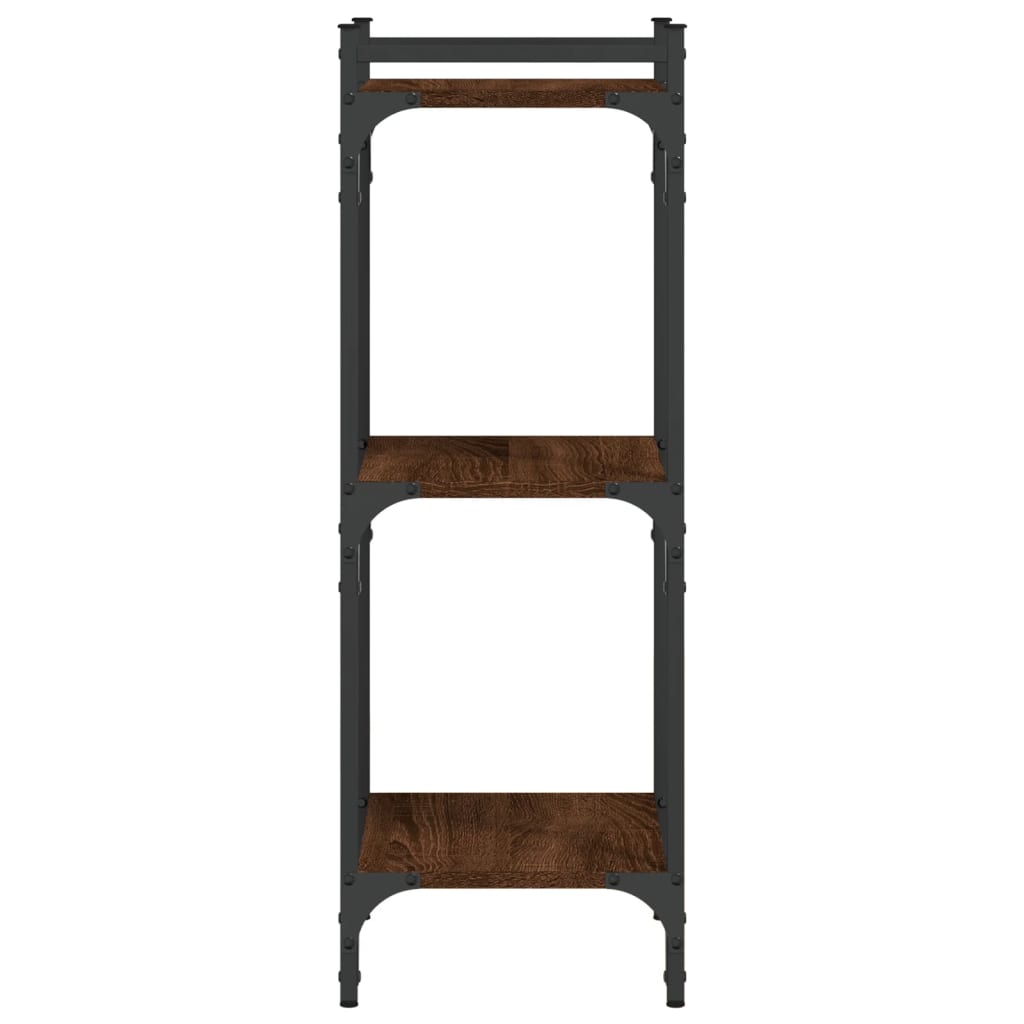 vidaXL Bookcase 3-Tier Brown Oak 40x30x86 cm Engineered Wood