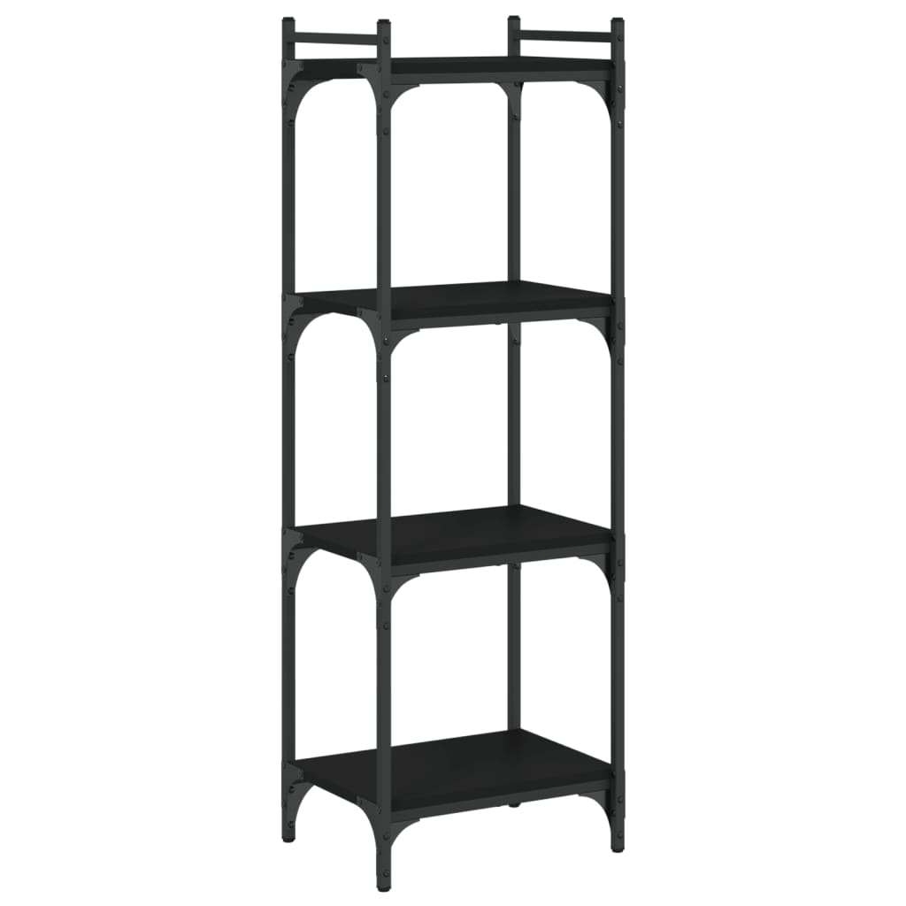 vidaXL Bookcase 4-Tier Black 40x30x120 cm Engineered Wood