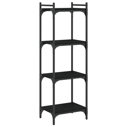 vidaXL Bookcase 4-Tier Black 40x30x120 cm Engineered Wood