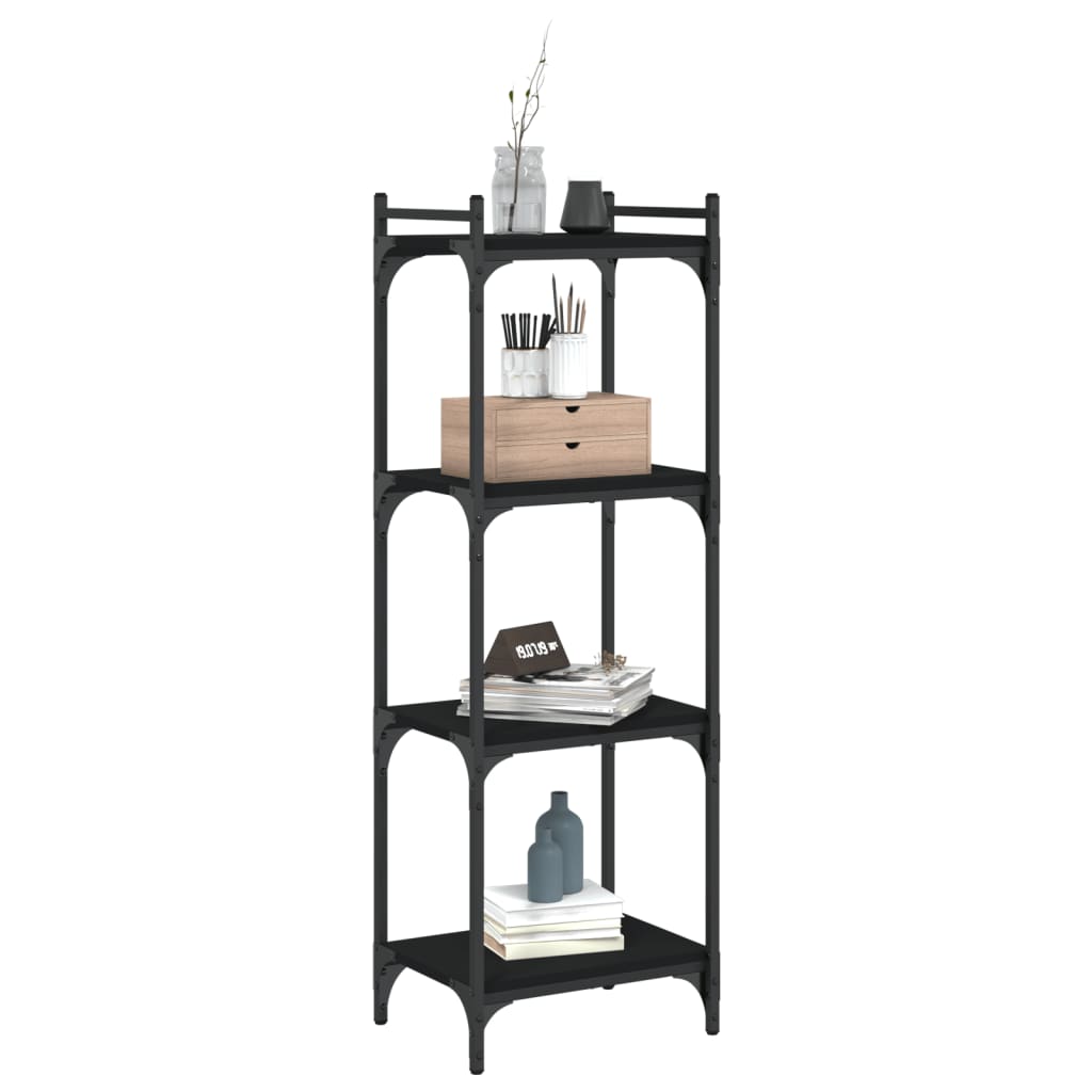 vidaXL Bookcase 4-Tier Black 40x30x120 cm Engineered Wood