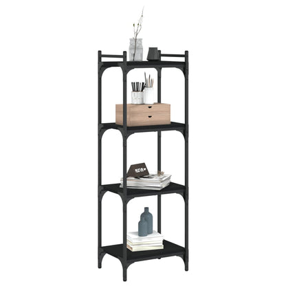 vidaXL Bookcase 4-Tier Black 40x30x120 cm Engineered Wood