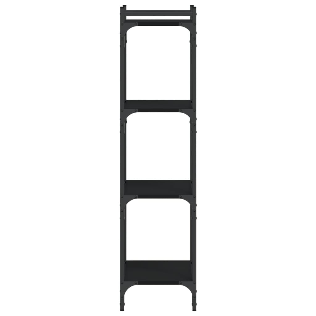 vidaXL Bookcase 4-Tier Black 40x30x120 cm Engineered Wood