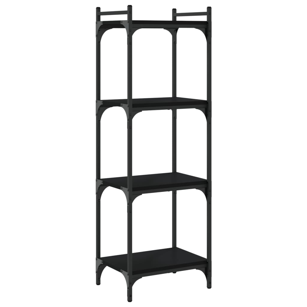 vidaXL Bookcase 4-Tier Black 40x30x120 cm Engineered Wood