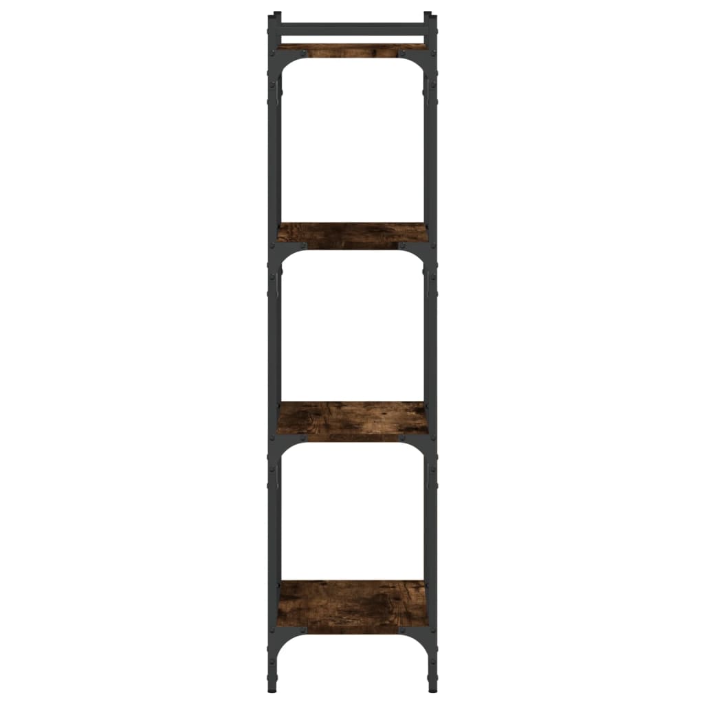 vidaXL Bookcase 4-Tier Smoked Oak 40x30x120 cm Engineered Wood