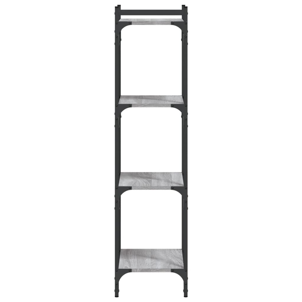vidaXL Bookcase 4-Tier Grey Sonoma 40x30x120 cm Engineered Wood