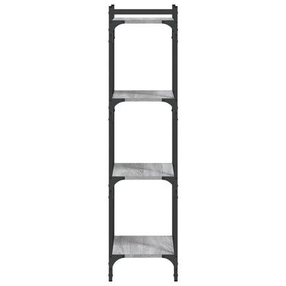 vidaXL Bookcase 4-Tier Grey Sonoma 40x30x120 cm Engineered Wood