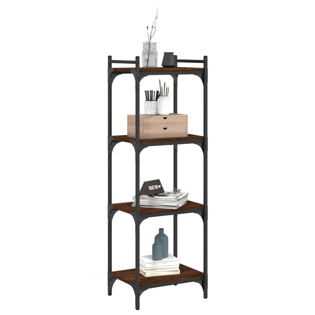 vidaXL Bookcase 4-Tier Brown Oak 40x30x120 cm Engineered Wood