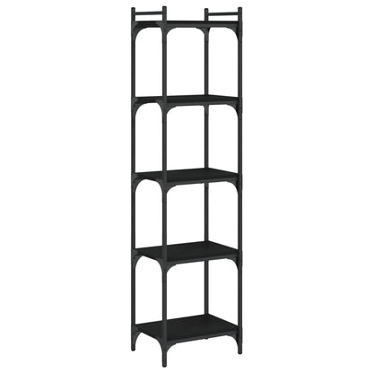 vidaXL Bookcase 5-Tier Black 40x30x154 cm Engineered Wood