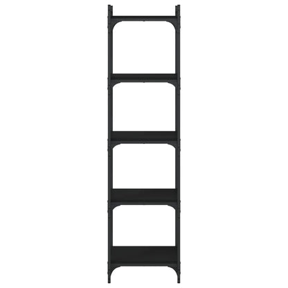 vidaXL Bookcase 5-Tier Black 40x30x154 cm Engineered Wood