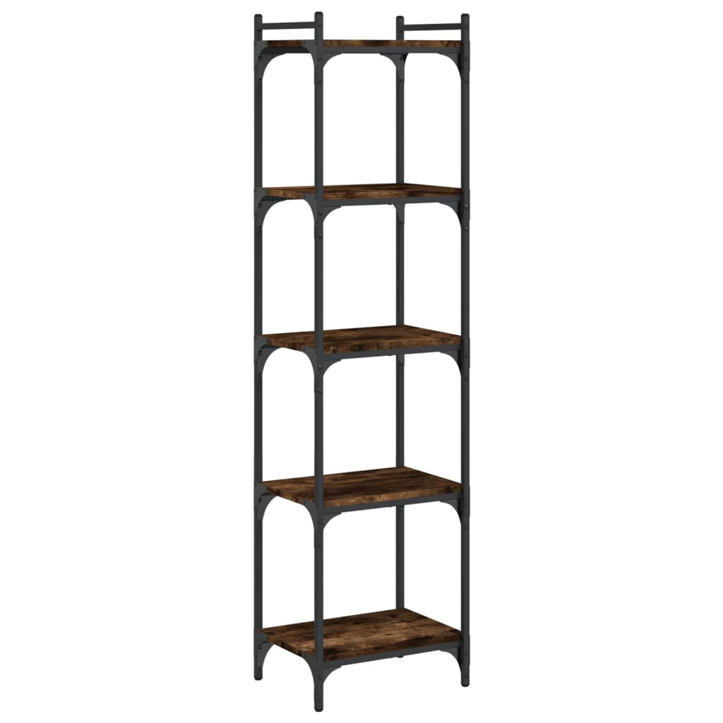 vidaXL Bookcase 5-Tier Smoked Oak 40x30x154 cm Engineered Wood