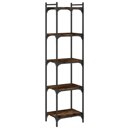 vidaXL Bookcase 5-Tier Smoked Oak 40x30x154 cm Engineered Wood