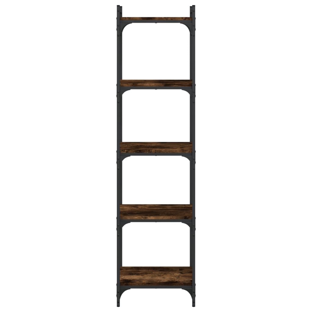 vidaXL Bookcase 5-Tier Smoked Oak 40x30x154 cm Engineered Wood