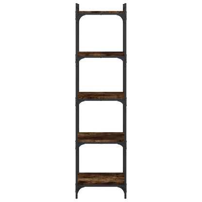 vidaXL Bookcase 5-Tier Smoked Oak 40x30x154 cm Engineered Wood