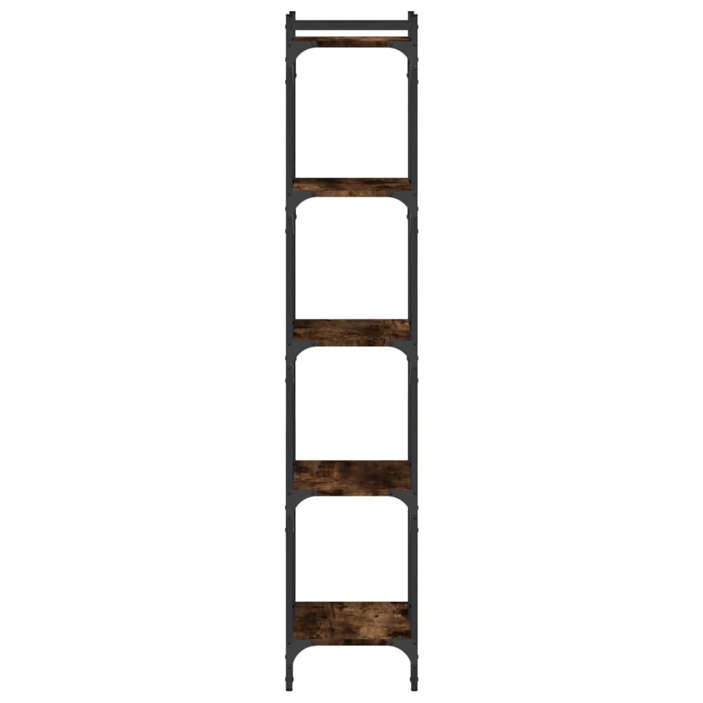 vidaXL Bookcase 5-Tier Smoked Oak 40x30x154 cm Engineered Wood