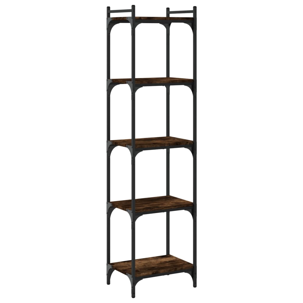 vidaXL Bookcase 5-Tier Smoked Oak 40x30x154 cm Engineered Wood