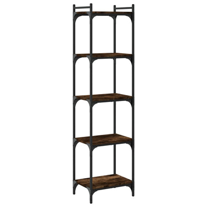 vidaXL Bookcase 5-Tier Smoked Oak 40x30x154 cm Engineered Wood