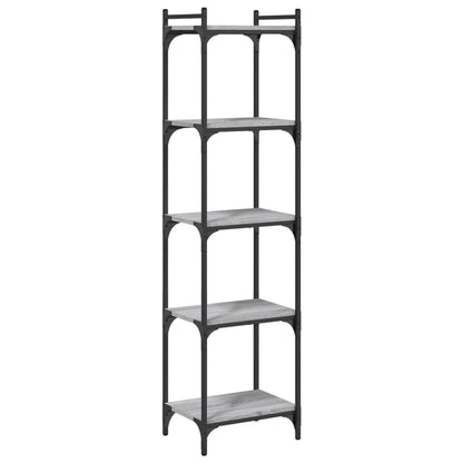 vidaXL Bookcase 5-Tier Grey Sonoma 40x30x154 cm Engineered Wood