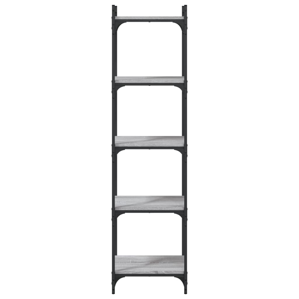 vidaXL Bookcase 5-Tier Grey Sonoma 40x30x154 cm Engineered Wood