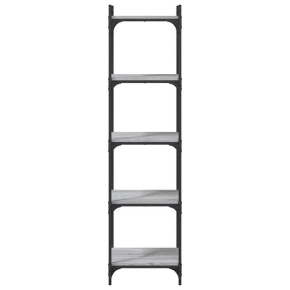 vidaXL Bookcase 5-Tier Grey Sonoma 40x30x154 cm Engineered Wood