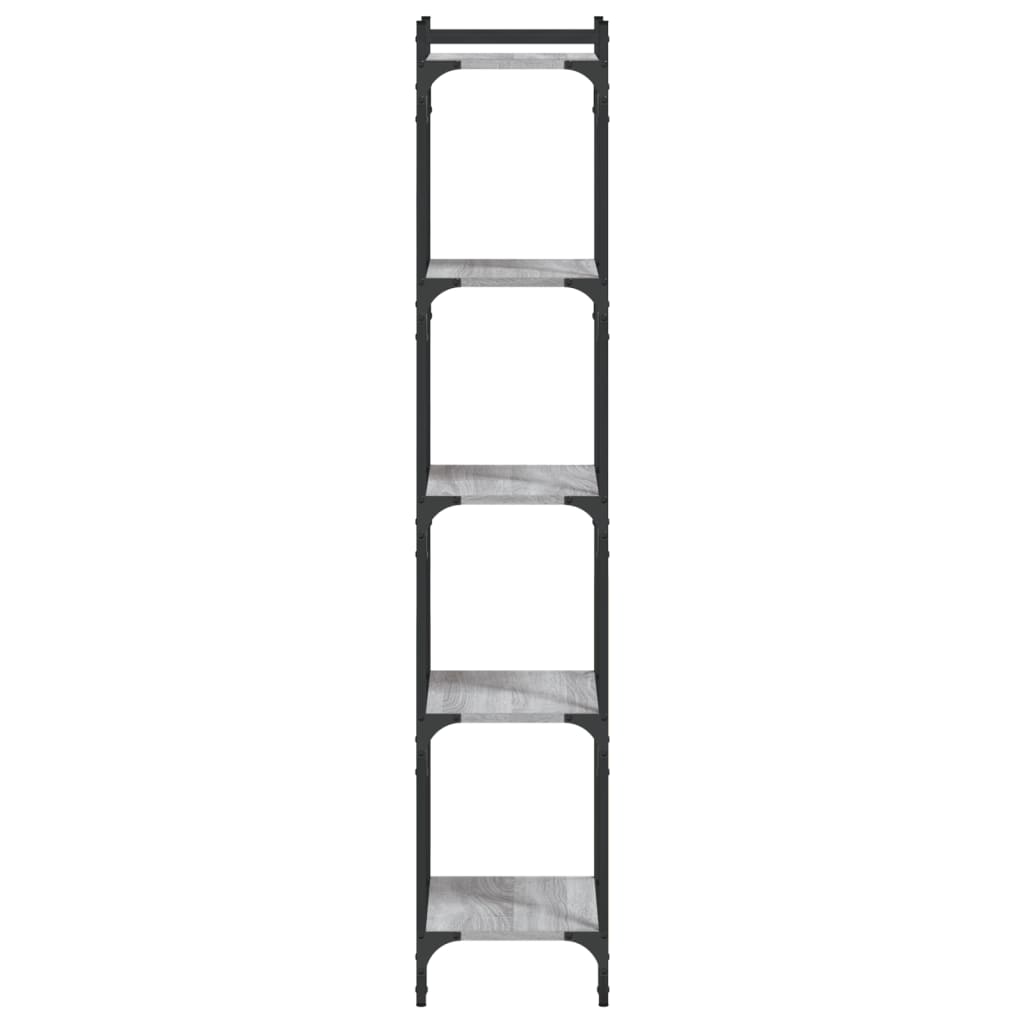 vidaXL Bookcase 5-Tier Grey Sonoma 40x30x154 cm Engineered Wood