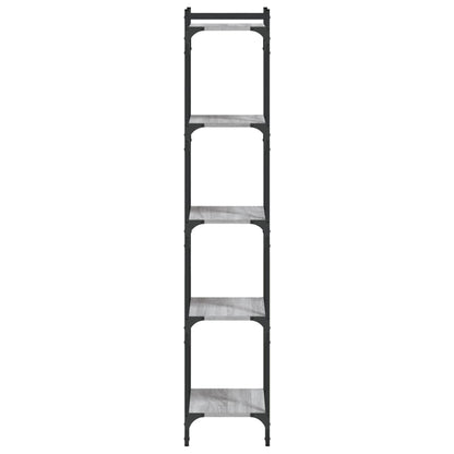 vidaXL Bookcase 5-Tier Grey Sonoma 40x30x154 cm Engineered Wood