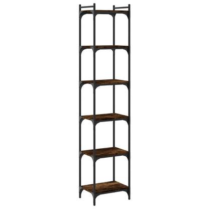vidaXL Bookcase 6-Tier Smoked Oak 40x30x188 cm Engineered Wood