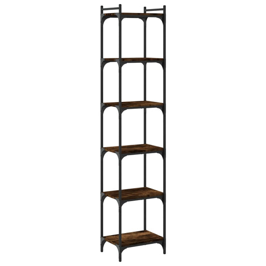 vidaXL Bookcase 6-Tier Smoked Oak 40x30x188 cm Engineered Wood