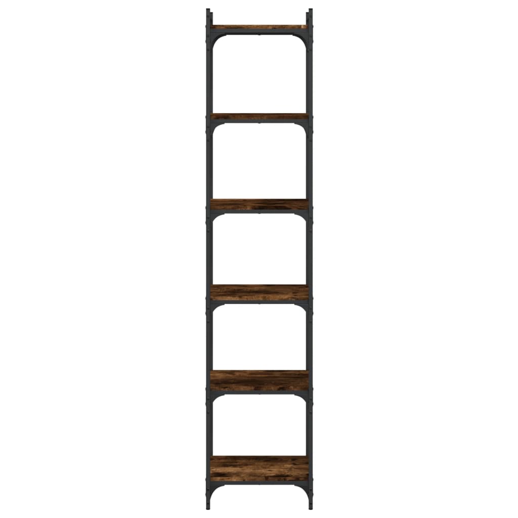 vidaXL Bookcase 6-Tier Smoked Oak 40x30x188 cm Engineered Wood