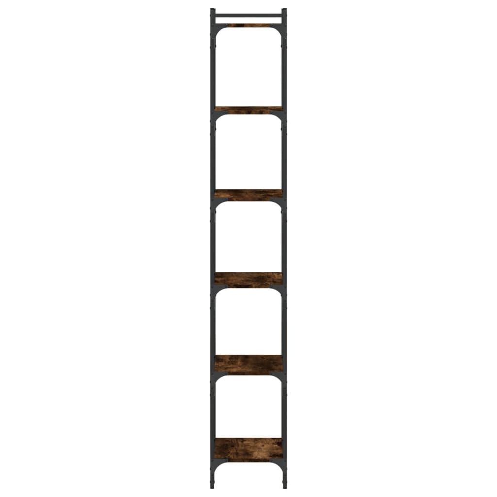vidaXL Bookcase 6-Tier Smoked Oak 40x30x188 cm Engineered Wood