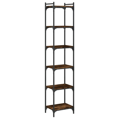 vidaXL Bookcase 6-Tier Smoked Oak 40x30x188 cm Engineered Wood