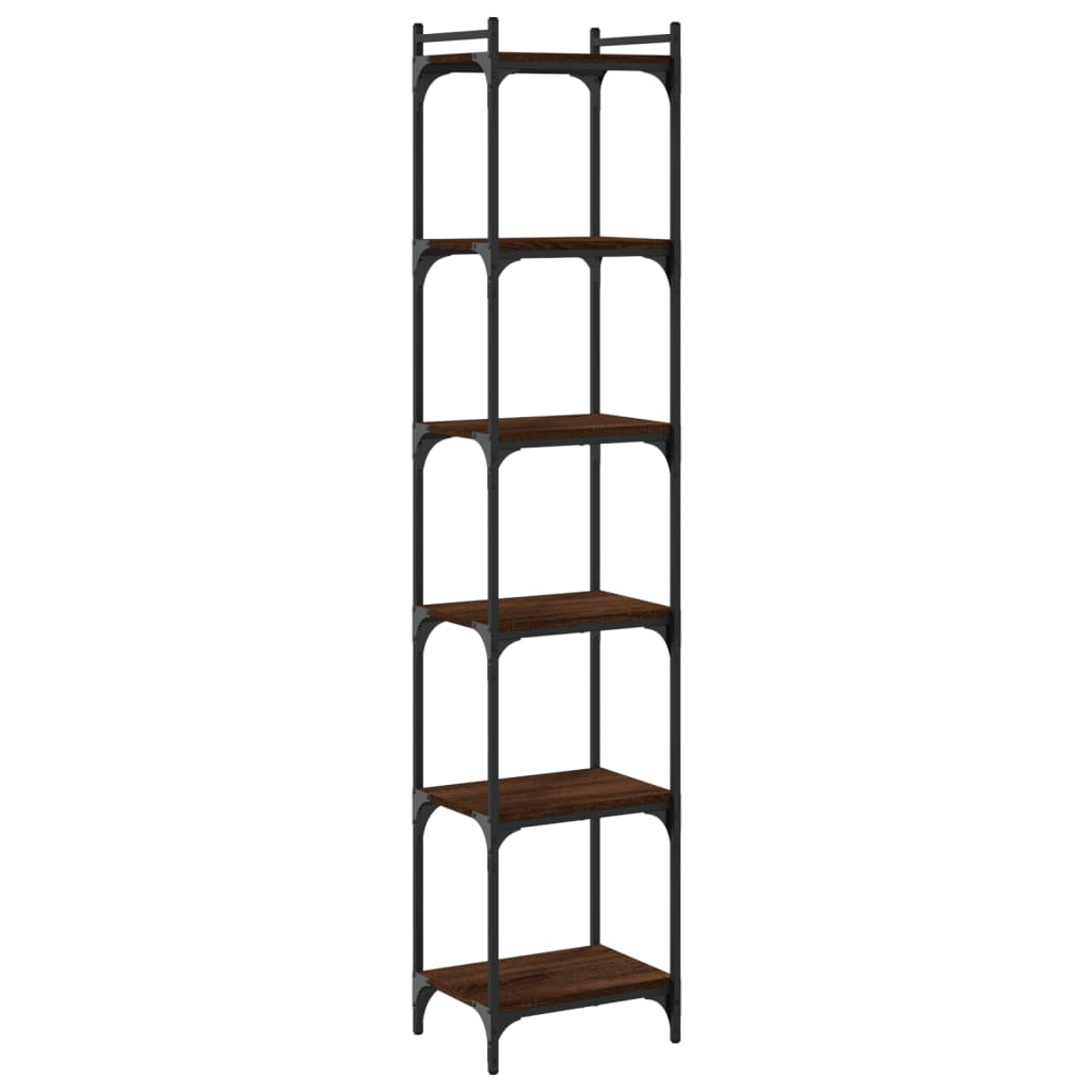 vidaXL Bookcase 6-Tier Brown Oak 40x30x188 cm Engineered Wood