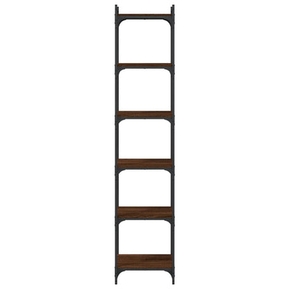vidaXL Bookcase 6-Tier Brown Oak 40x30x188 cm Engineered Wood